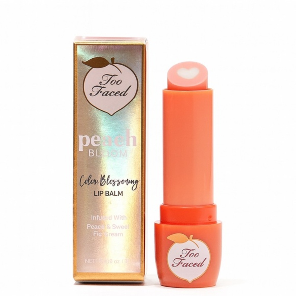 🔥 Too Faced Peach Bloom Color Blossoming Lip Balm | Heart-Shaped | New in Box 🔥